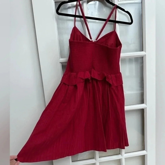 Betsey Johnson | Red Ruffle Fit & Flare Pinup Rockabilly Dress Size L Large - Picture 6 of 15
